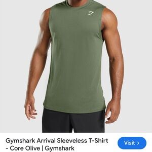 Men's Gymshark Olive Green Sleeveless Shirt